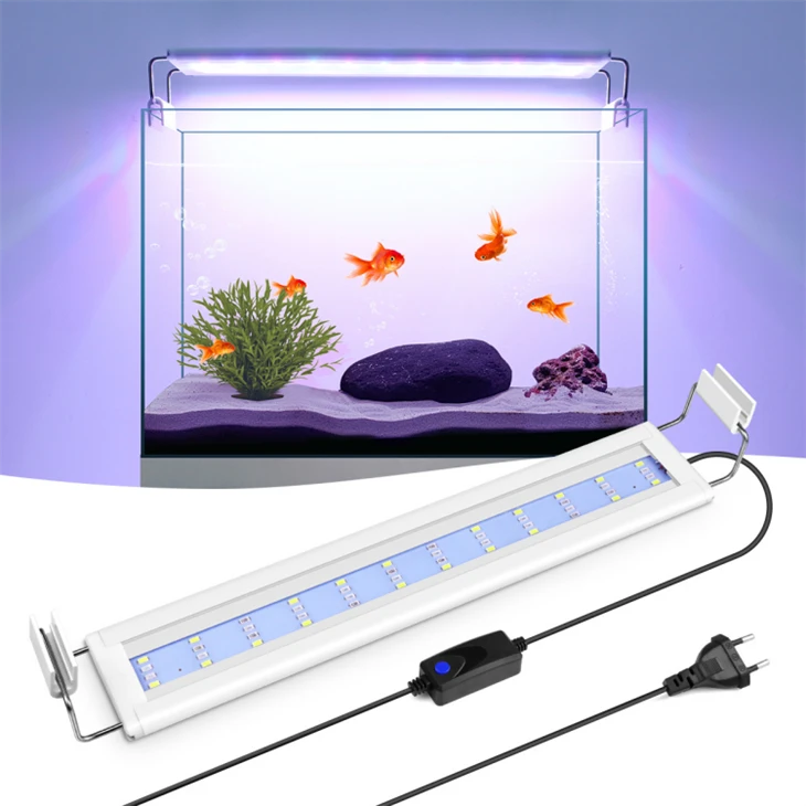 Kengaytiriladigan qavsli yorug'lik, suv o'simliklari uchun LED akvarium yoritgichi.