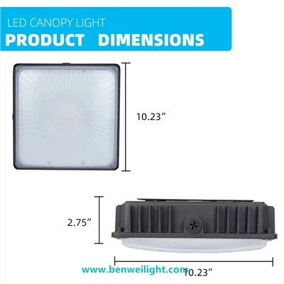 70W LED suv o'tkazmaydigan soyabon chiroq: Yoqilg'i quyish shoxobchasi va ochiq havoda baland chiroq