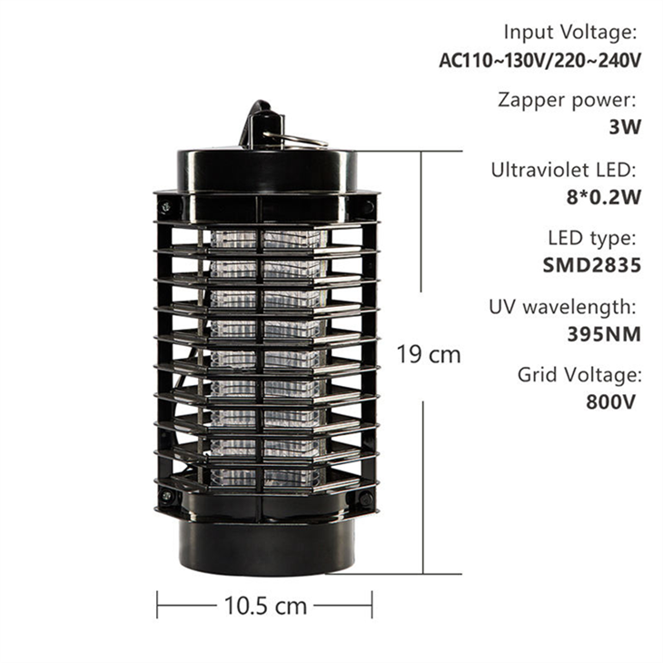 Solar Mosquito Killer Lamp - IP65 Waterproof Outdoor Insect Zapper With LED Light factory