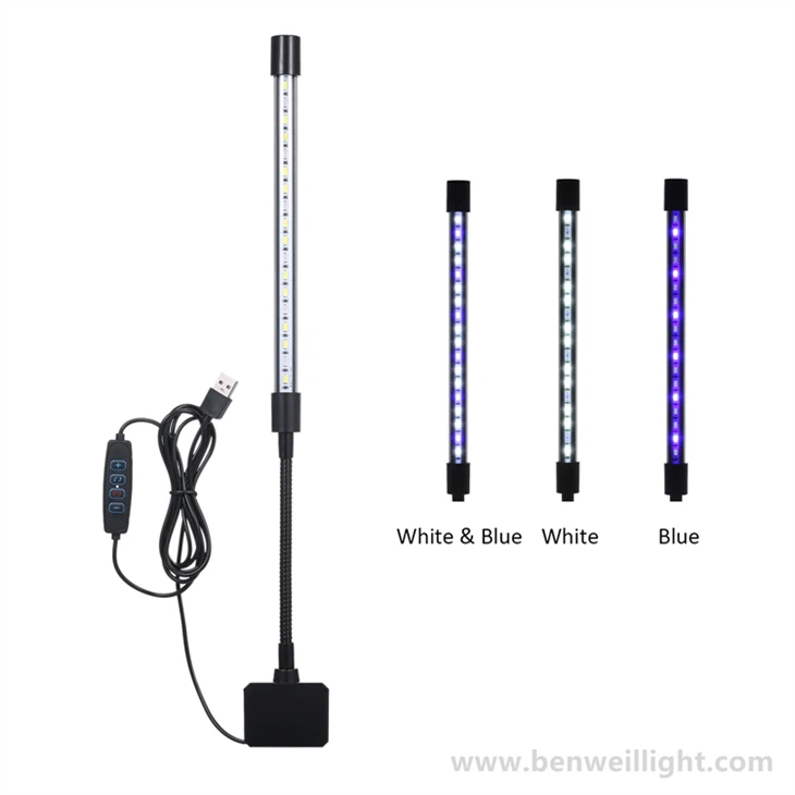 USB akvarium yoritgichi - 5V 7W klip-Baliq akvariumlari uchun LED chiroqni yoqish